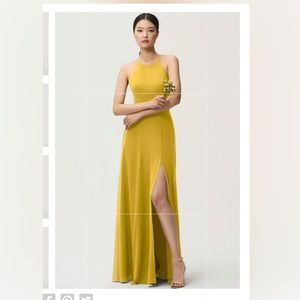 Jenny Yoo Long Bridesmaid Dress | Style : Kayla | Color : Chartreuse/Gold/Yellow